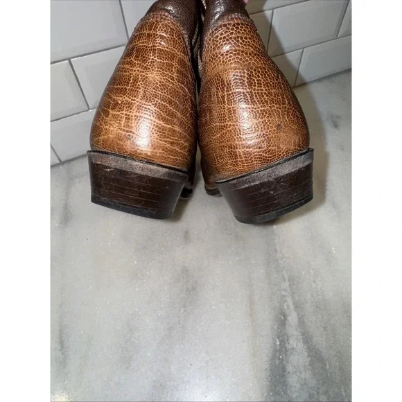 Panhandle Slim Men's 9.5D Brown Leather Cowboy Boots‎ 87266 OLA0003